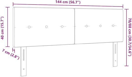 vidaXL Fabric Bed Headboard Black 144x88cm