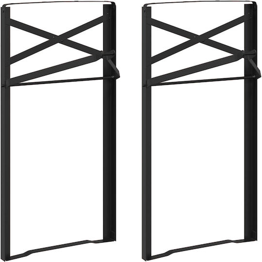 vidaXL Metallic Furniture Leg 2 Pieces Suitable for Table / Coffee Table 39x75x2.8cm Black