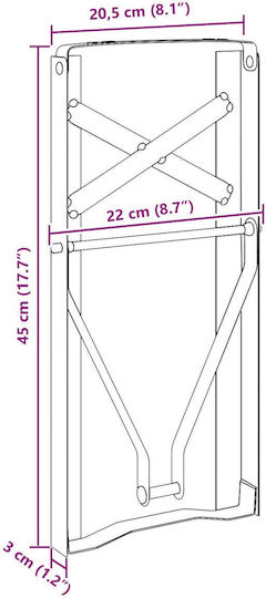vidaXL Metallic Furniture Leg 2 Pieces Suitable for Table / Coffee Table 22x45x2.8cm Black