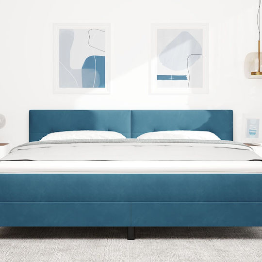 vidaXL Fabric Bed Headboard Dark Blue 90x40cm