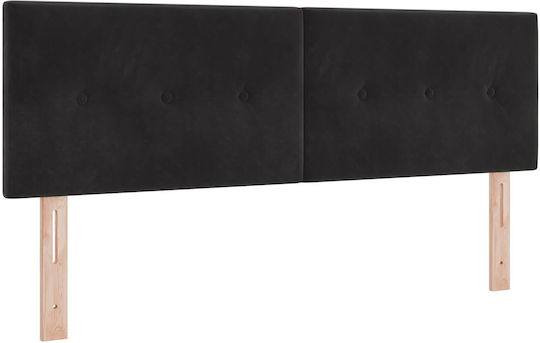 vidaXL Fabric Bed Headboard Black 144x88cm