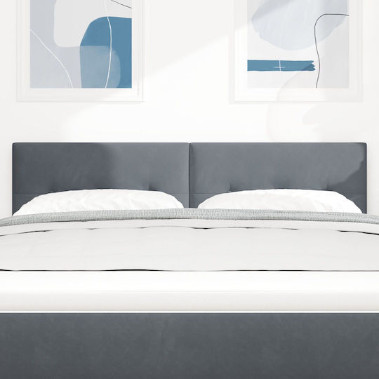 vidaXL Stoff Kopfstütze für Betten Dunkelgrau 144x88cm