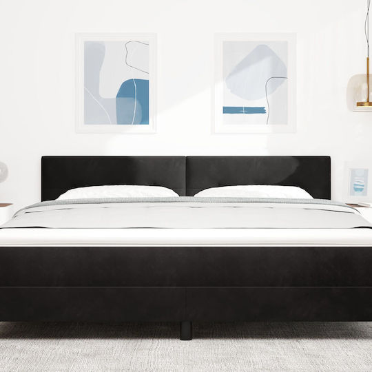 vidaXL Fabric Bed Headboard Black 90x40cm