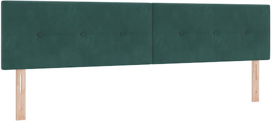 vidaXL Fabric Bed Headboard Dark Green 100x88cm
