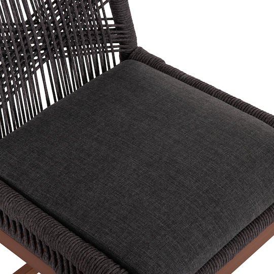 Табуретка Бар За външна употреба Howard с възглавница Brown, Dark Grey 1бр 47.5x55x94.5см
