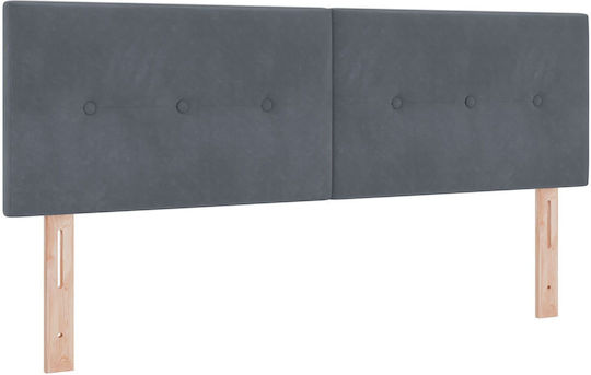 vidaXL Stoff Kopfstütze für Betten Dunkelgrau 144x88cm