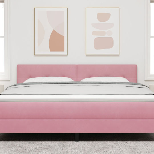 vidaXL Fabric Bed Headboard Pink 90x40cm