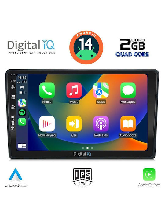Digital IQ Auto-Audiosystem für Alfa Romeo Spinne / Brera 2004-2012 (Bluetooth/USB/WiFi/GPS/Apple-Carplay/Android-Auto) mit Touchscreen 9"