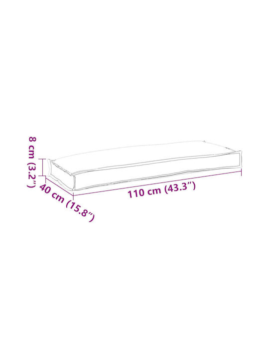 vidaXL Μαξιλάρι Καναπέ Κήπου Taupe 110x40εκ.