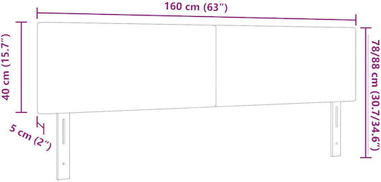 vidaXL Fabric Bed Headboard Dark Grey 160x88cm