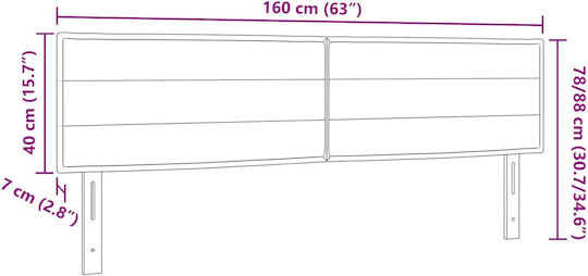 vidaXL Табла За Легло Текстил Крем 80x40см