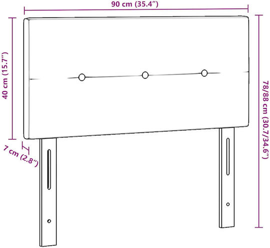 vidaXL Fabric Bed Headboard Light Gray 90x88cm