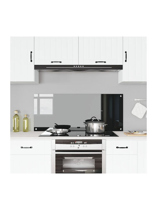 vidaXL Rectangular Back Made of Black Glass 120x50x0.6cm 42001302