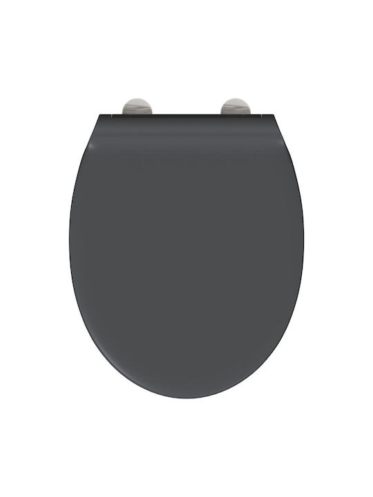 vidaXL Plastic Soft Close Toilet Seat Gray 37.5cm 42002362