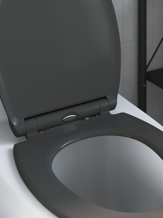 vidaXL Plastic Soft Close Toilet Seat Gray 37.5cm 42002362