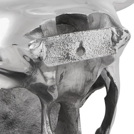 vidaXL Wanddekoration Silber aus Metall 53x13x34cm