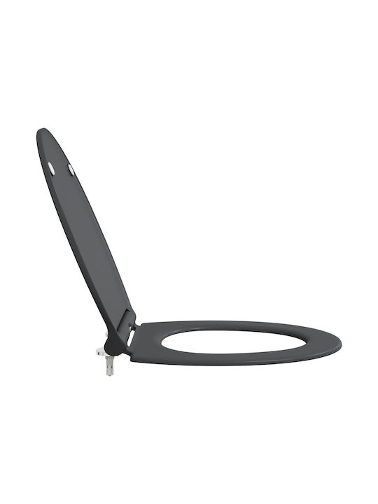 vidaXL Plastic Soft Close Toilet Seat Gray 37.5cm 42002362