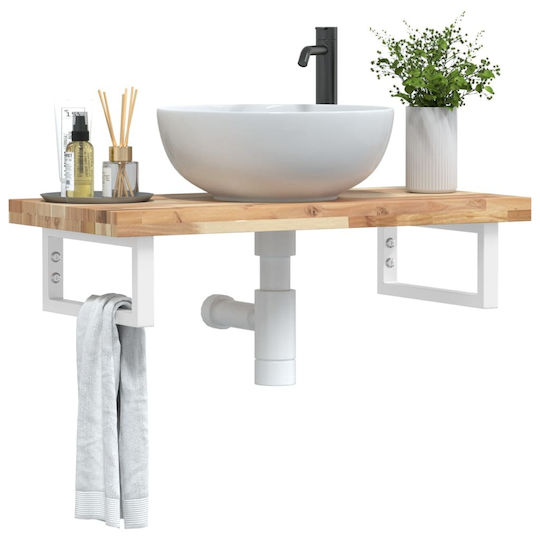 vidaXL Countertop with Sink L80xW40xH19cm Brown and White