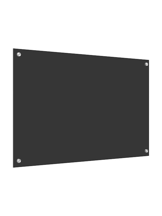 vidaXL Rectangular Glass Back Dark Gray 90x60x0.6cm 42001246