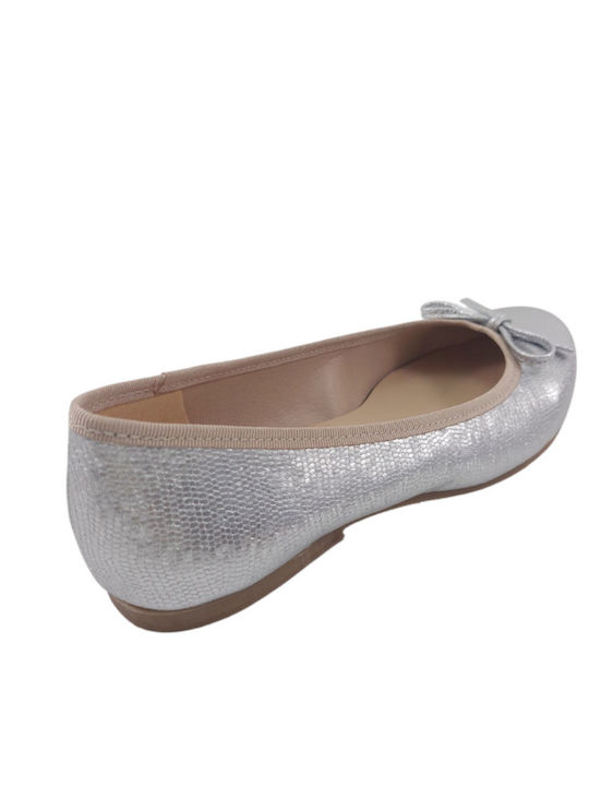 Synthetic Leather Ballerinas Silver