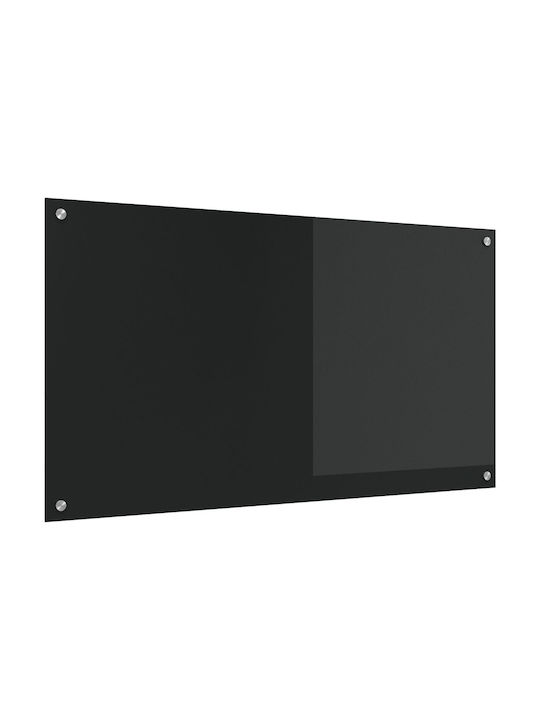 vidaXL Spătar Rectangular din Sticlă Negru Carbon 110x60x0.6cm 42001300