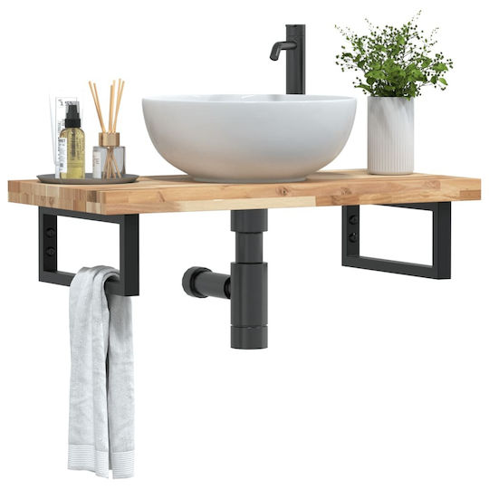 vidaXL Countertop with Sink L80xW40xH19cm Brown and Black