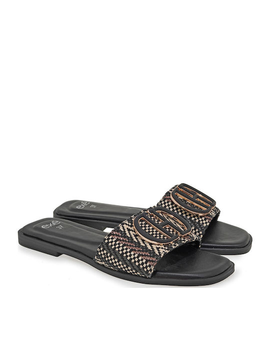 Flache Sandalen für Damen in Schwarz Farbe