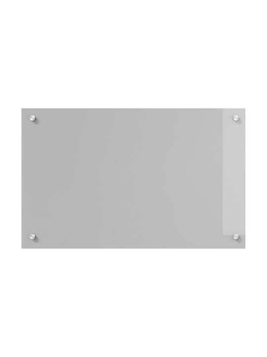 vidaXL Rectangular Glass Back Open Gray 80x50x0.6cm 42001230