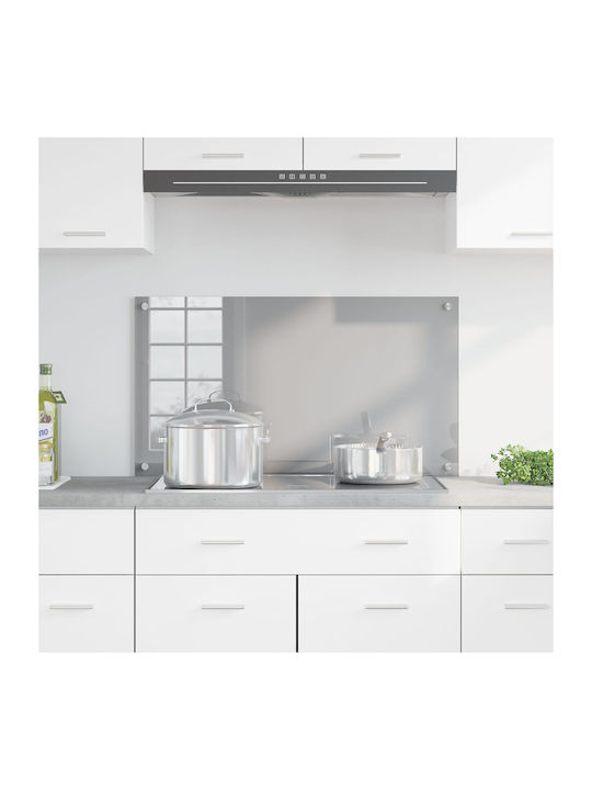 vidaXL Rectangular Glass Back in Light Gray 90x50x0.6cm 42001233