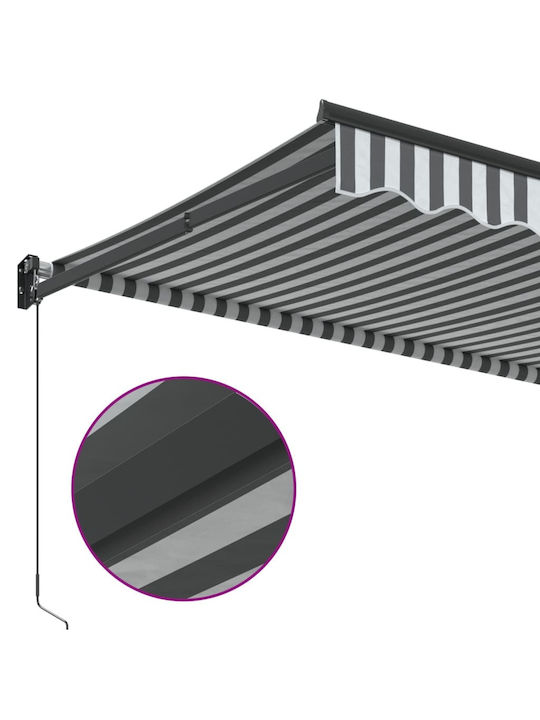 vidaXL Τέντα Βεράντας με Led Γκρι 3x2.5m