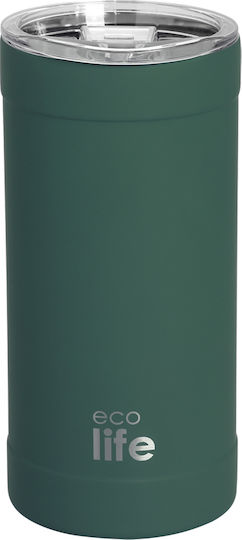 Ecolife Glass Thermos Stainless Steel BPA Free 500ml STRAW TEAL GREEN with Straw