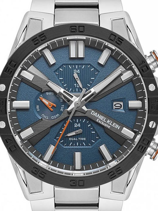 Daniel Klein Men's Watch Battery with Silver Metal Bracelet