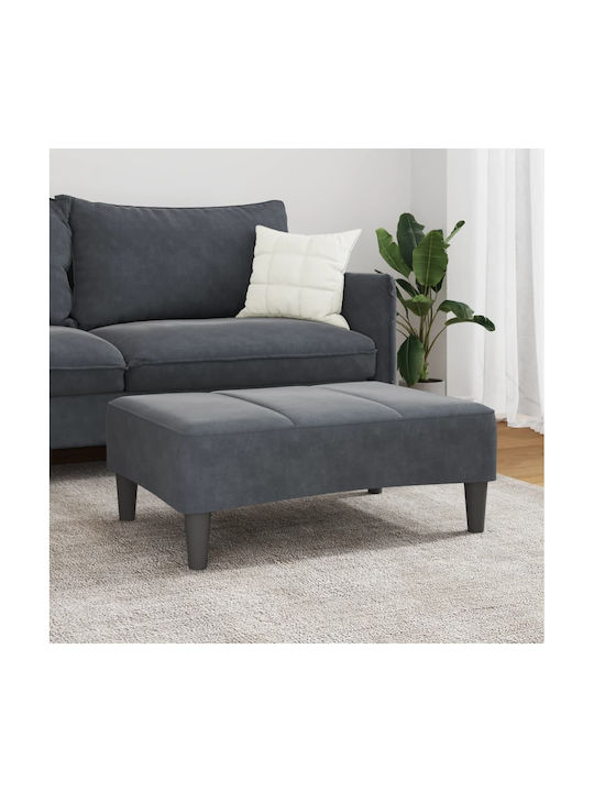 Velvet Upholstered Footstool Dark Gray 77x55x31cm