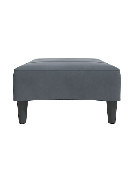 Velvet Upholstered Footstool Dark Gray 77x55x31cm
