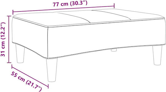 Samt Fußhocker Dunkelgrau 77x55x31cm