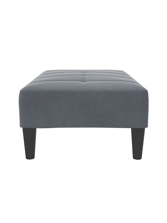 Velvet Upholstered Footstool Dark Gray 77x55x31 cm