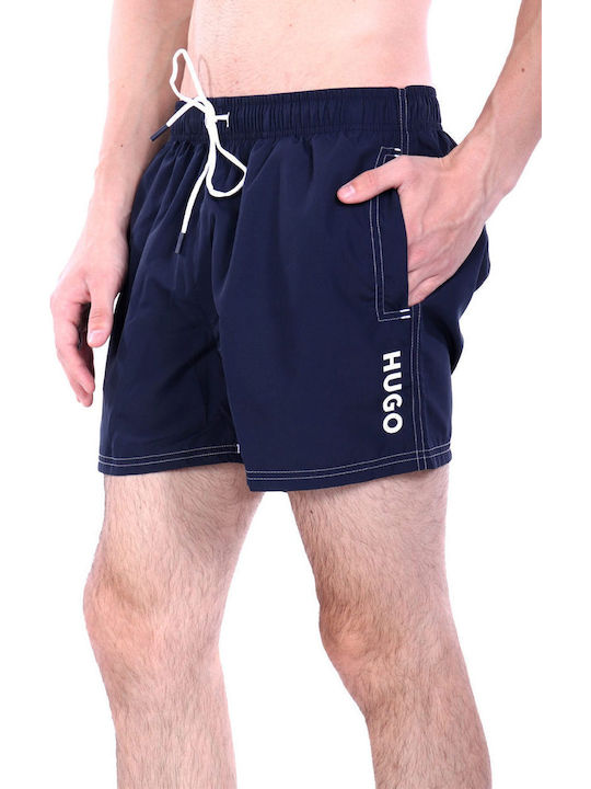 Max Men's Swimwear Shorts Dark Blue with Prints