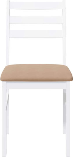 Scaune Sala de mese Lemn Alb 2buc 40.5x49x84.5buc
