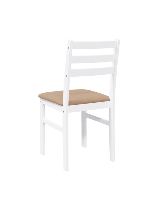 Dining Room Wooden Chair White 40.5x49x84.5cm 2pcs