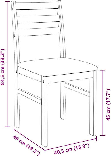 Scaune Sala de mese Lemn Alb 2buc 40.5x49x84.5buc