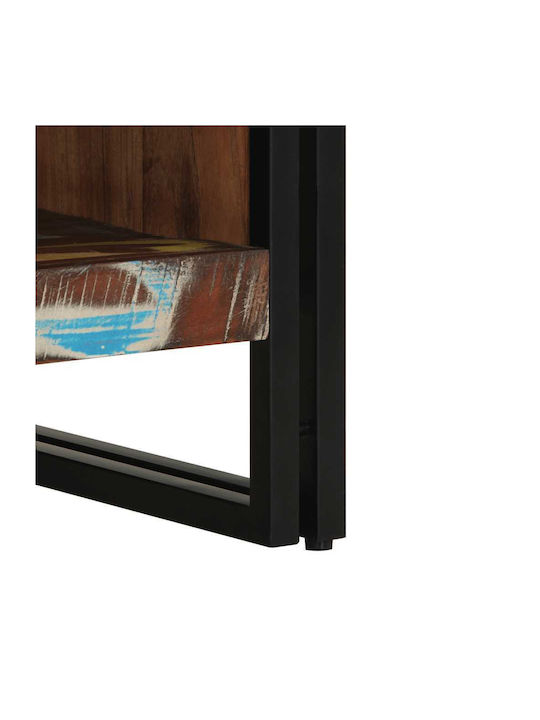 Square Side Table Made of Solid Wood Multicolour M50xL50xH38cm