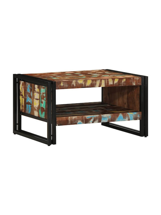 Rectangular Side Table made of Solid Wood Multicolour 70x50x38 cm