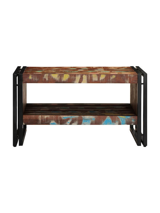 Rectangular Side Table made of Solid Wood Multicolour 70x50x38 cm