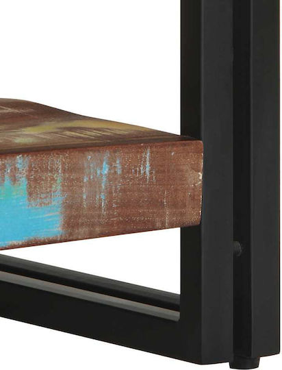 Rectangular Side Coffee Table Made of Solid Wood Multicolour W70xL50xH38cm