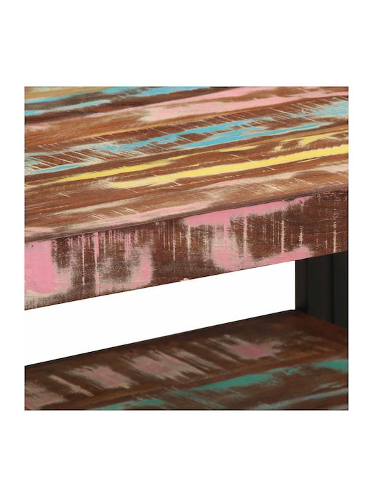 Rectangular Side Coffee Table Made of Solid Wood Multicolour W70xL50xH38cm