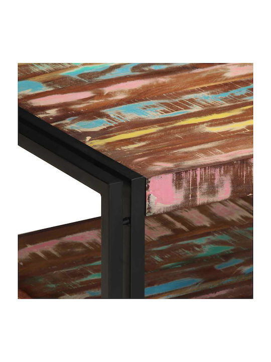 Rectangular Side Coffee Table Made of Solid Wood Multicolour W70xL50xH38cm