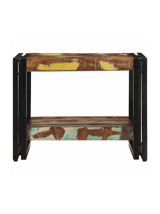 Square Side Table Made of Solid Wood Multicolour M50xL50xH38cm