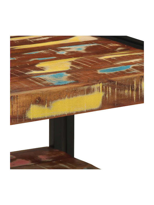 Square Side Table Made of Solid Wood Multicolour M50xL50xH38cm