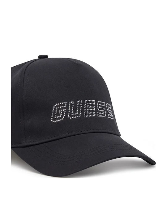 Guess Logo Baseball Καπέλο Strapback V5gz01wo08o Jblk Μαύρο Βαμβακερό