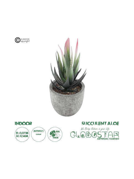 Globostar Artificial Garden Succulent Aloe 21008 Decorative Plant Succulent Aloe H14cm